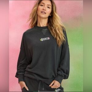 Aerie x Wicked Big Chill Crew Neck Women’s Sweatshirt Color Smoked Gray M